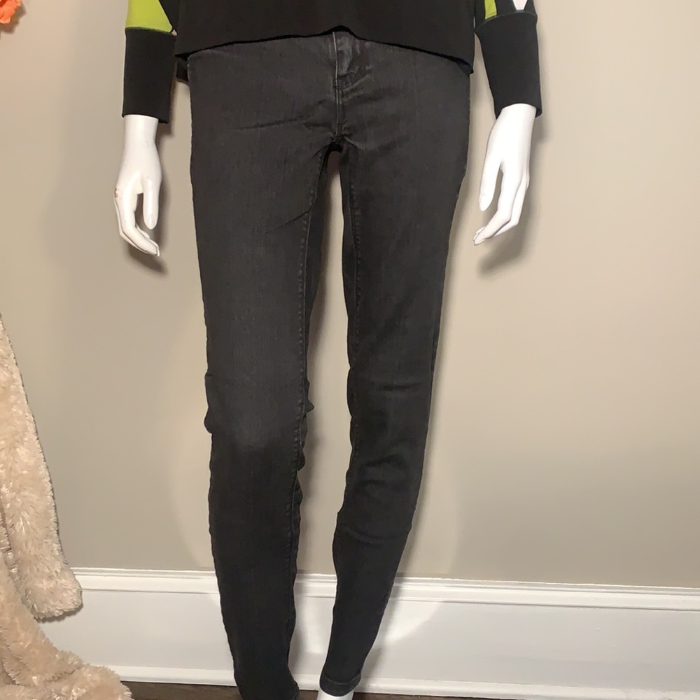 WHBM skinny stretch jeans black wash XS